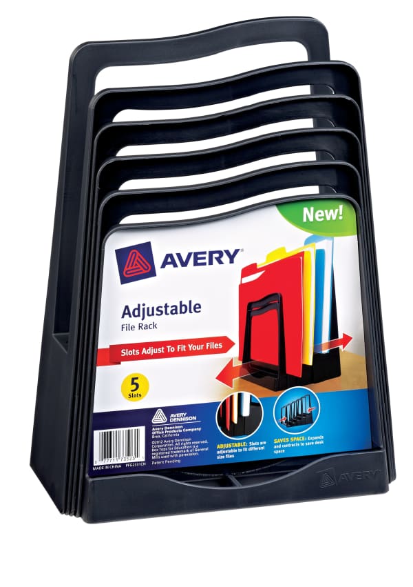 1 Adjustable File Rack, Plastic, Black 73523 | Avery.com