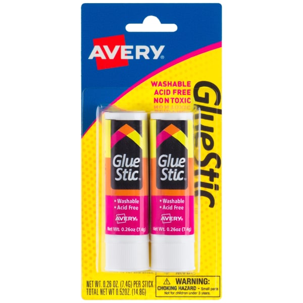 Glue Stic, Permanent, 0.26 oz., 2 Sticks