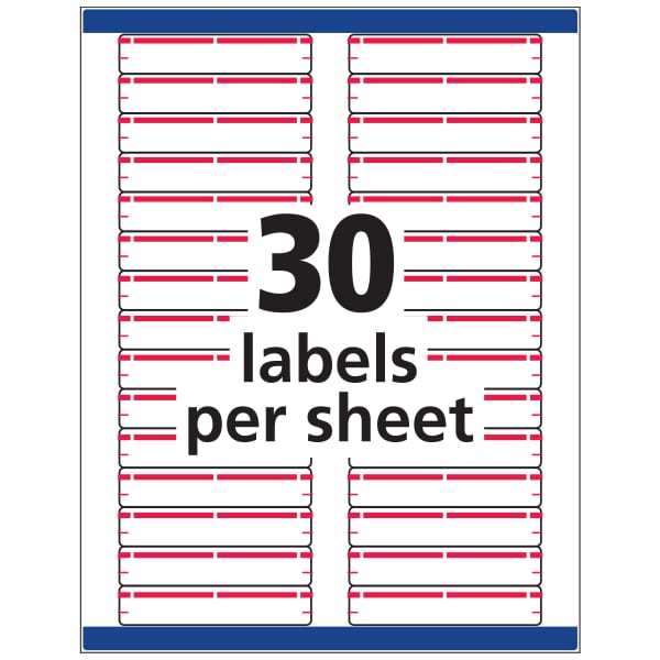 TrueBlock® File Folder Labels, 2/3” x 37/16”, 1,500 Printable Labels