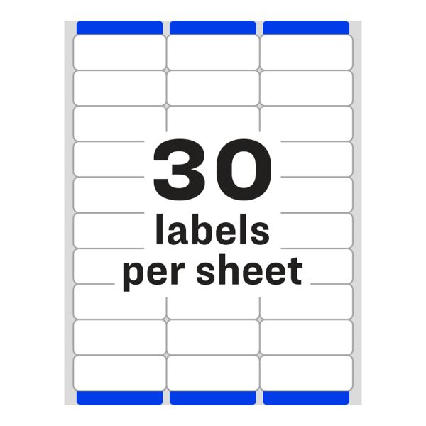 Avery® Easy Peel® Address Labels with Sure Feed® 1 quot x 2 5/8 quot White