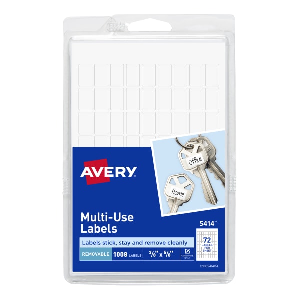 Removable Labels, 3/8" x 5/8", 1,008 Total