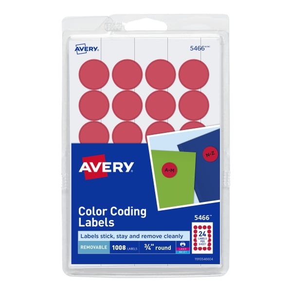 Royal Green Color-Coding Labels - White, Assorted Sizes 8mm-38mm (15 Sheets)