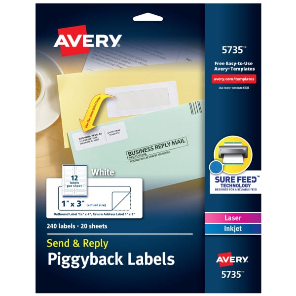Send & Reply Piggyback Mailing Labels with Sure Feed