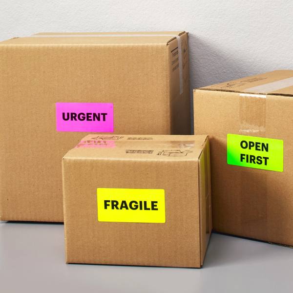 Neon Green Address Labels, Sure Feed, 1
