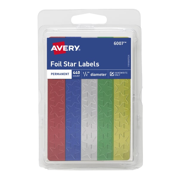 Foil Star Stickers, 1/2", 440 Total