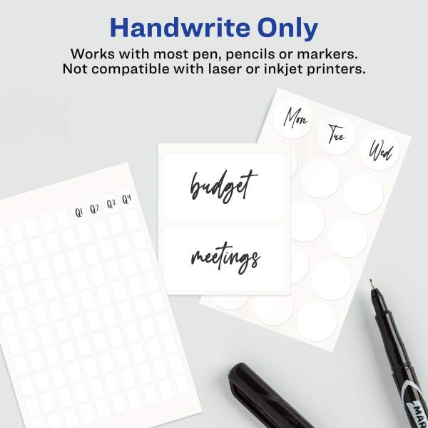Avery File Folder Labels, 5/8" X 2-3/4" , White, Non-Printable, 156 Blank Labels Total (6141)
