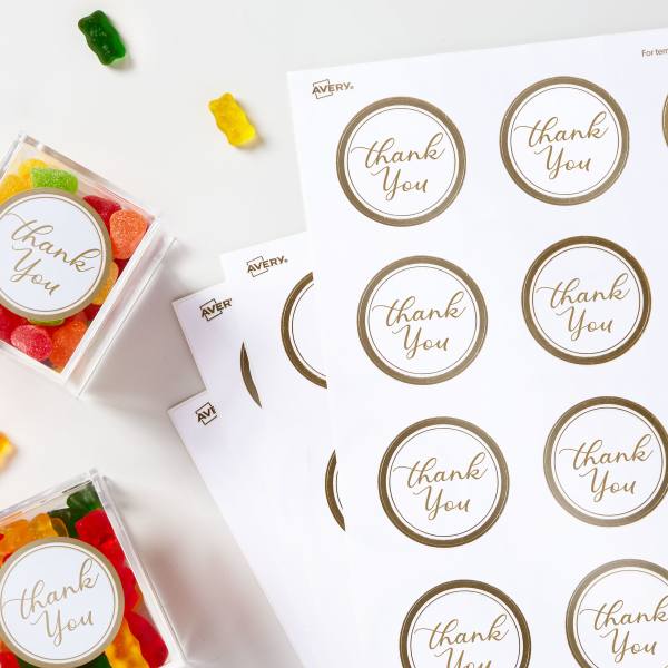 Metallic Gold Border Labels, 2
