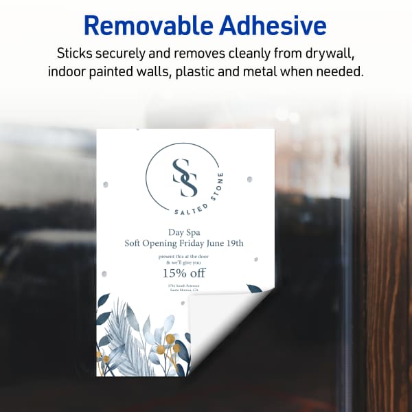 Avery® DIY Decals with Surface Safe™ Adhesive, 8-1/2" x 11", Water & Tear Resistant, 3 Labels (61512)