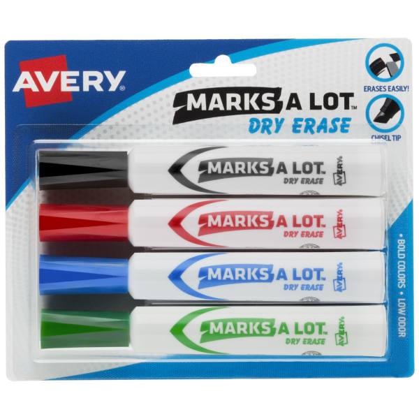 Marks-A-Lot&reg;  Desk-Style Dry Erase Markers