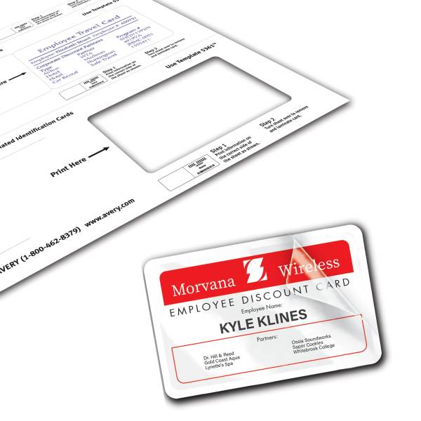 Avery Laminated ID Cards - Self-Laminating 3-up White Cards For Laser/Inkjet
