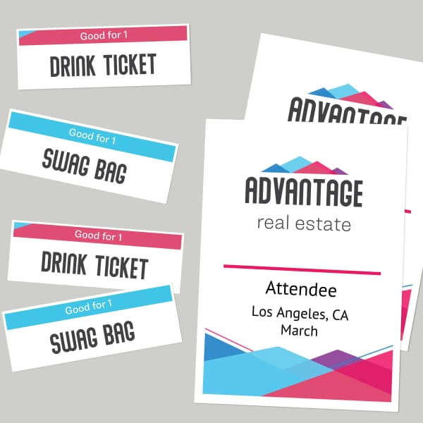 Name Badge Inserts with Tickets, 6