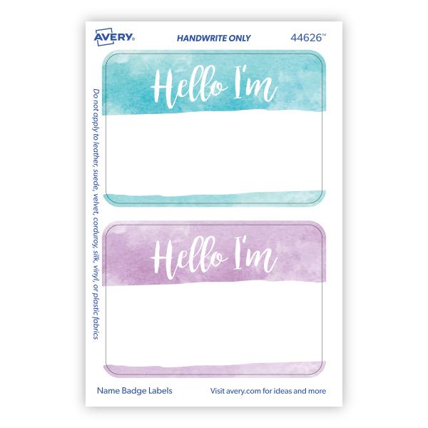 Baby Shower Watercolor Name Tag