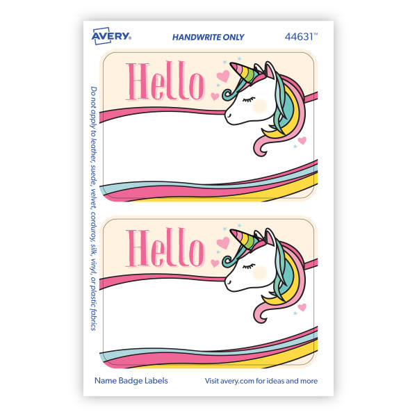 Rainbow Unicorn Name Tag