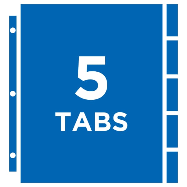 Avery® Clear Protect 'n Tab Tabbed Sheet Protectors, 5Tab Set, Holds 8
