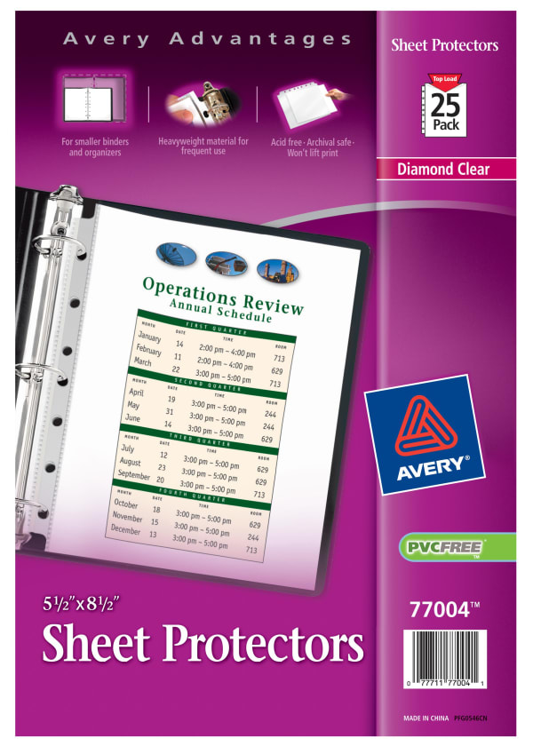 Diamond Clear Sheet Protectors for Mini Binders