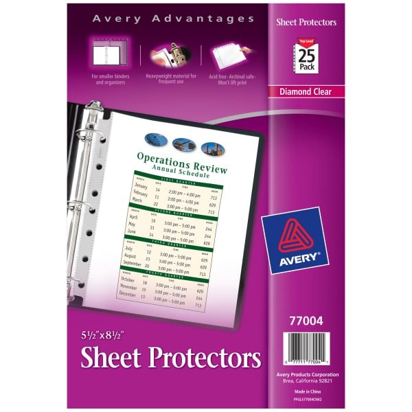 Diamond Clear Sheet Protectors for Mini Binders