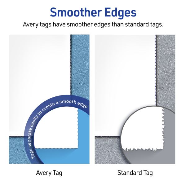 Avery(R) Scalloped Tags with Sure Feed(R) 2 quot x 1 1/4 quot White 180