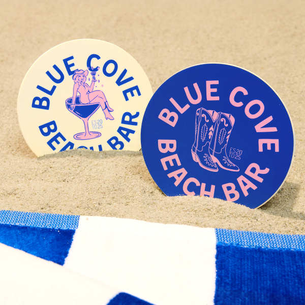 Avery Custom Printed Sheet Blue Cove Beach Bar Labels