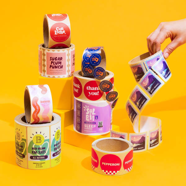 Avery WePrint Custom Printed Roll Labels - Various Stacked Roll Labels