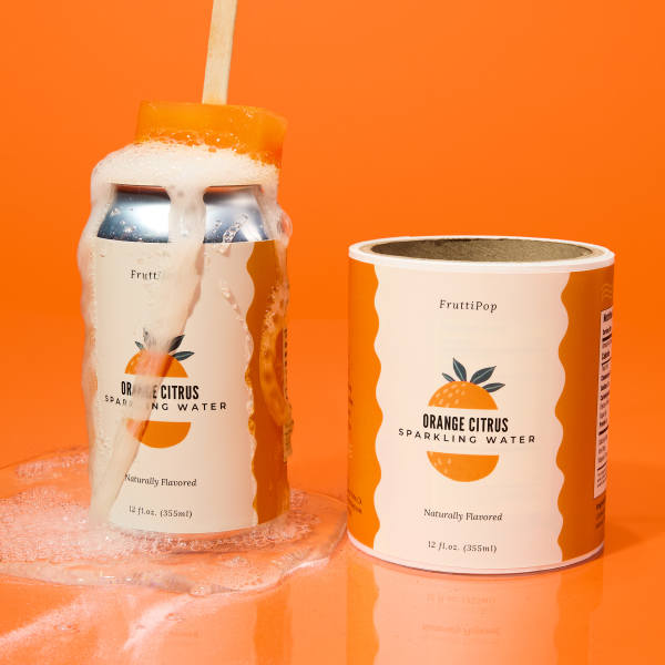 Avery WePrint Custom Printing | Orange Citrus Sparkling Water Roll Labels