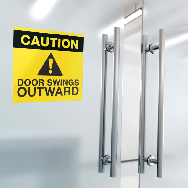 Avery WePrint Custom Printed Labels- Surface Safe Caution Sign on Door
