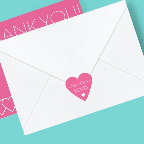 Heart Shaped Label with metallic material