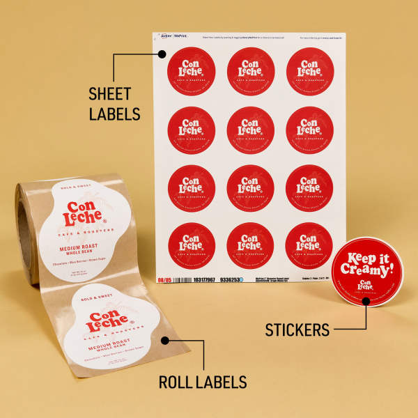 Avery WePrint Custom Printing - Sheet & Roll Labels vs. Stickers