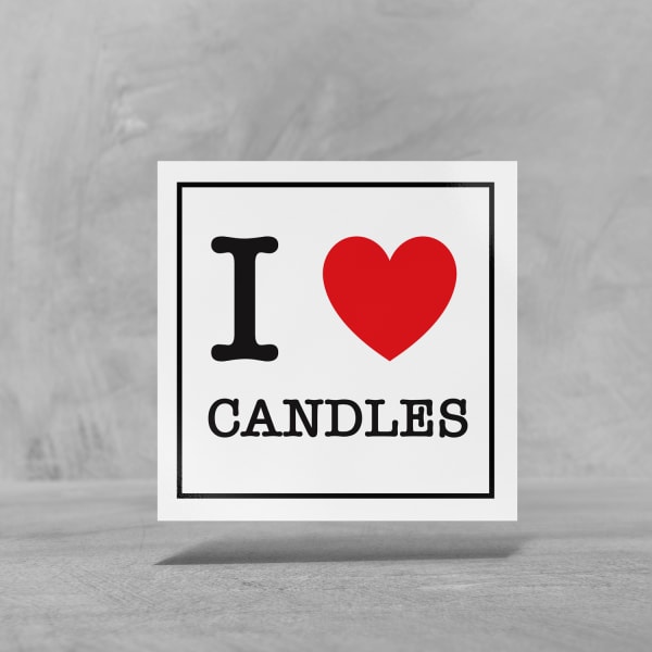 Custom Candle Stickers- I love candles | Avery WePrint™
