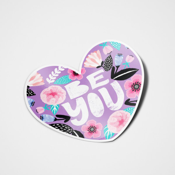 Custom Die-Cut Heart-Shaped Stickers- Be You | Avery WePrint™