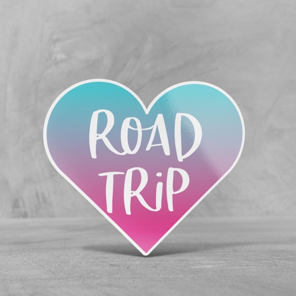Custom Die-Cut Heart-Shaped Stickers- Road Trip | Avery WePrint™
