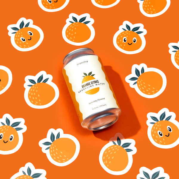 Orange Citrus Sparkling Water Sticker | Avery WePrint™