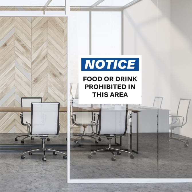 "Notice" adhesive sign for Avery 61512 Surface Safe decal sheets.