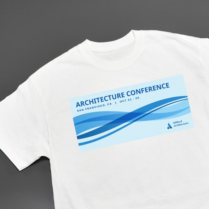 T-shirt swag bag idea. A plain white t-shirt customized with Avery iron-on fabric transfer 3302.