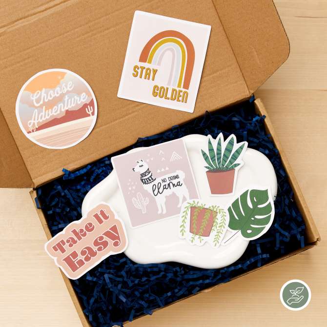 Free stickers for Etsy packaging made with Avery 3383 sticker paper which uses materials that are sourced responsibly. 