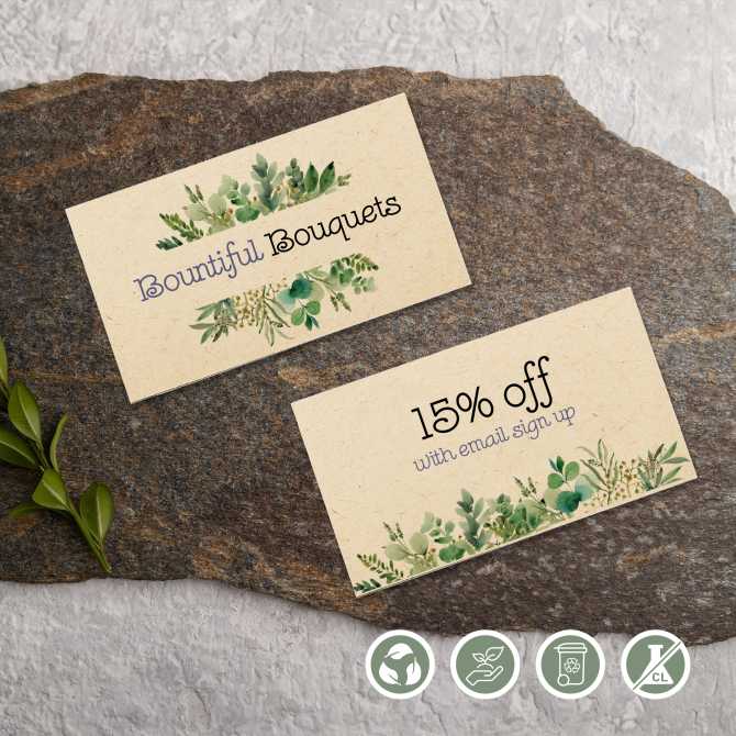 Avery 28311 Kraft brown business cards with a discount offer,