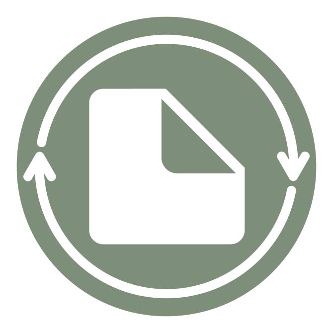 An icon representing a peeled label that indicates the use of recycling-compatible adhesive.