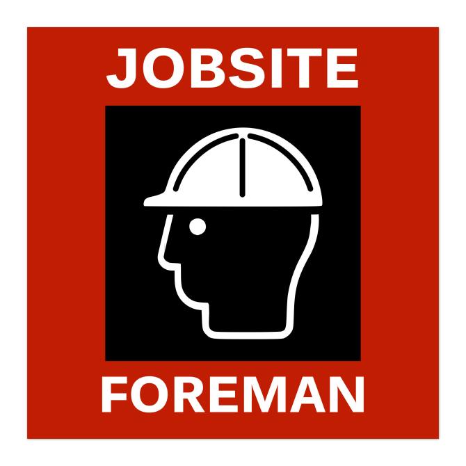 Image showing a Jobsite Foreman customizable hard hat sticker template on Avery GHS wizard