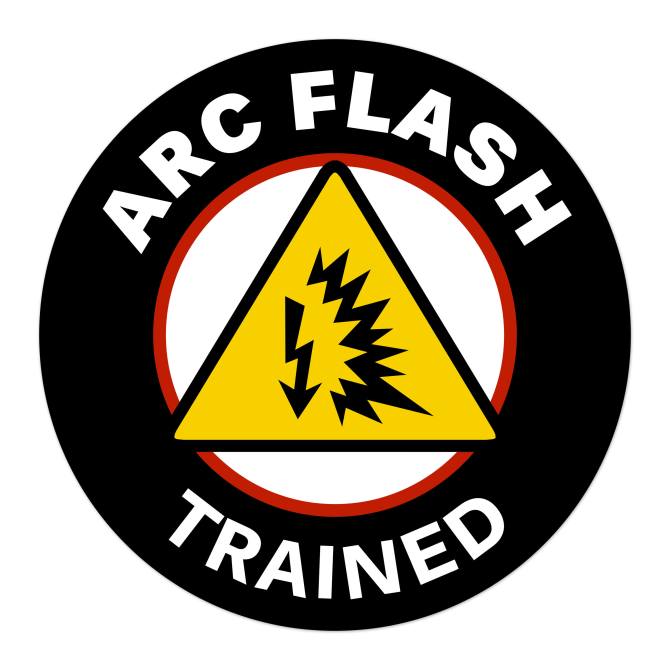 Image showing an Avery customizable hard hat sticker template for arc flash trained