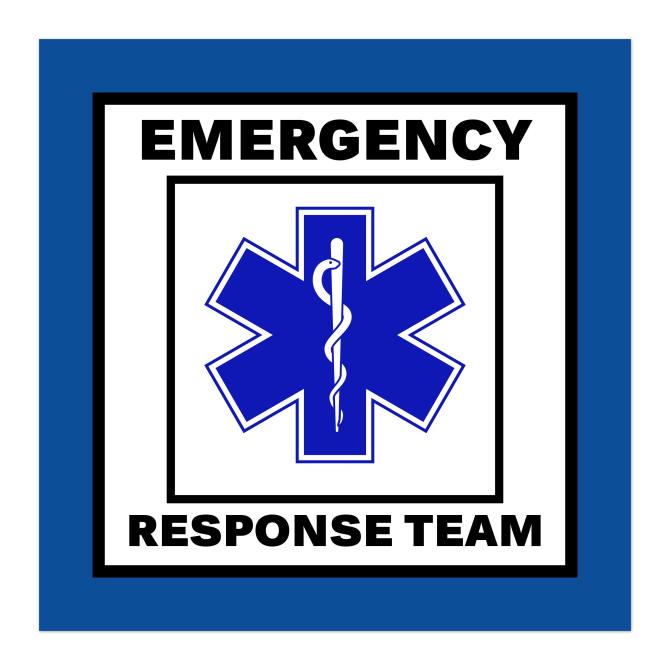 Image showing customizable emergency response team hard hat sticker template on Avery GHS wizard