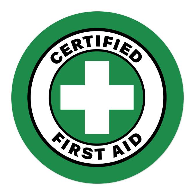 Image showing Avery hard hat sticker template certified first aid