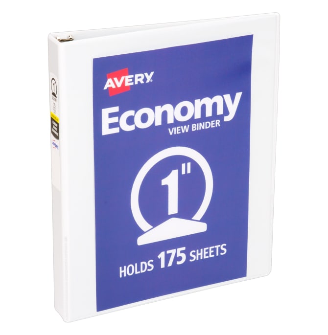 5751 Black Avery Economy View Binder with 0.5 Inch Round Ring