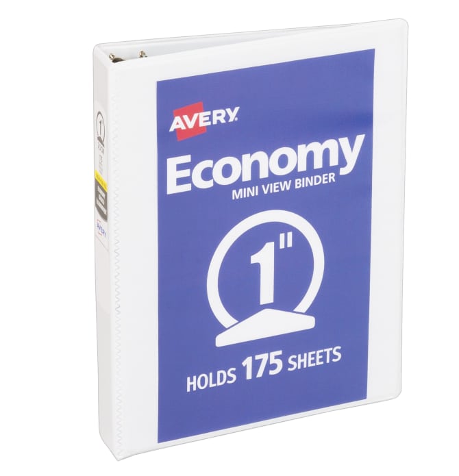 Avery® 1 Mini Durable View Binder - 1 Binder Capacity - Half-letter - 5  1/2 x 8 1/2 Sheet Size - 175 Sheet Capacity - Round Ring Fastener(s) - 2