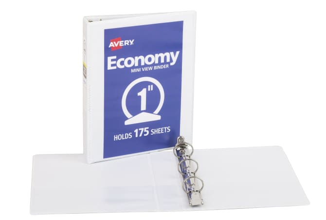 Avery® 1 Mini Durable View Binder - 1 Binder Capacity - Half-letter - 5  1/2 x 8 1/2 Sheet Size - 175 Sheet Capacity - Round Ring Fastener(s) - 2