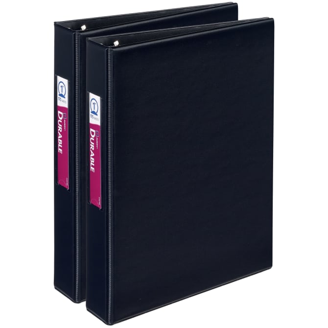 Somber contant geld neerhalen Mini Durable 3 Ring Binders, 1”, Round Rings, 5-1/2” x 8-1/2”, 175-Sheet  Capacity, Black, 2 Pack (13456) | Avery.com