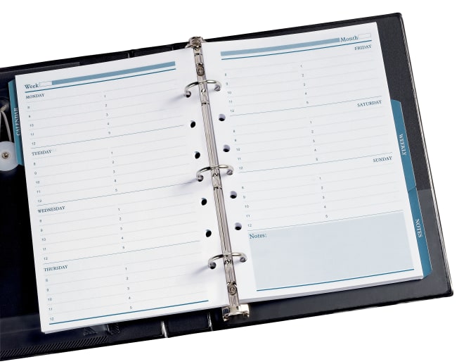 Avery calendar pages 5-1/2