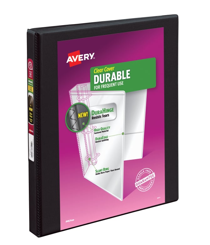 Avery Durable View Binder 120-Sheet Capacity Black (17001) | Avery.com