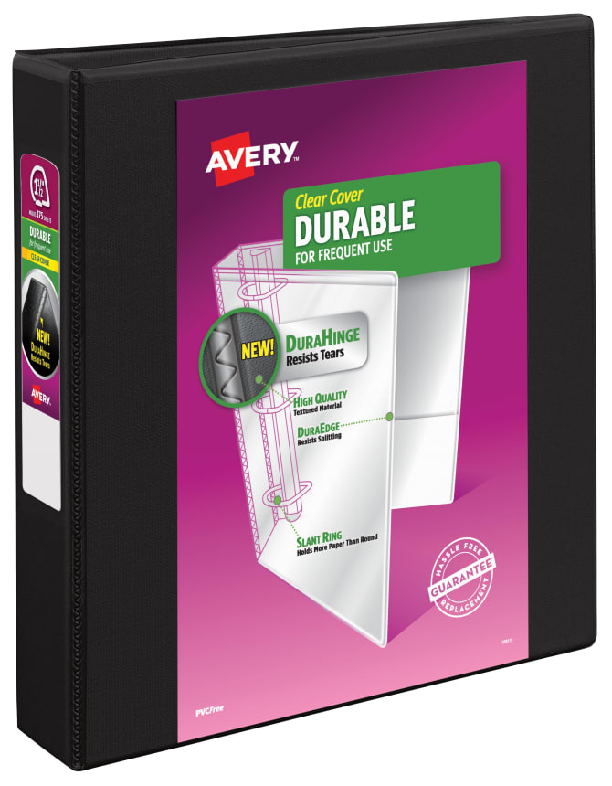 Avery Heavy-Duty View 3 Ring Binder, 1.5 One Touch Slant Rings, 1 Pink  Binder (79721)