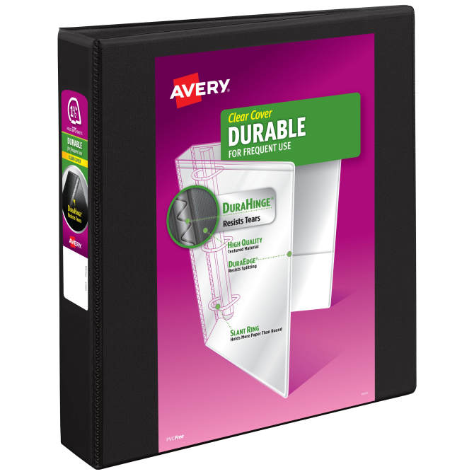 Avery Heavy Duty View 3 Ring Binder, 1.5 Slant Rings, Pink, 1 Binder  (79721)