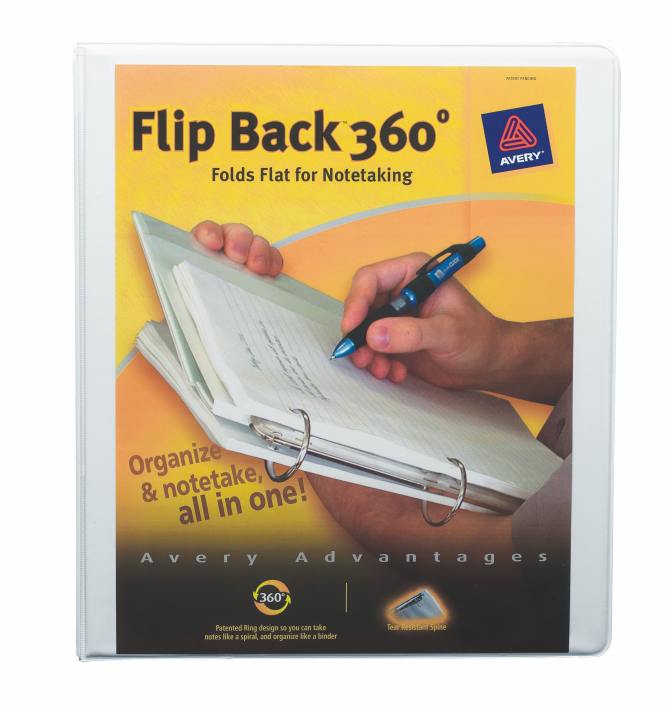 Avery Flip Back® Binder 175-Sheet Capacity, White (17560)