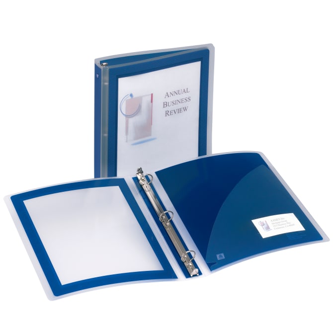 Avery Flexible View 3 Ring Binder, 1/2 Inch Round Rings, 3 Blue Binders  (17670)